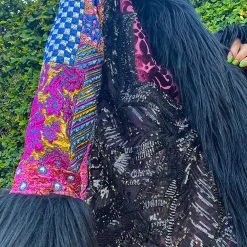 Disco Lemonade Lux X Disco: Acid Bluez Hip Length Coat - Size M OUTERWEAR