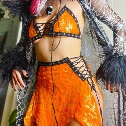 Disco Lemonade Pumpkin Queen Disco Skirt - Many Sizes!! LACE UP