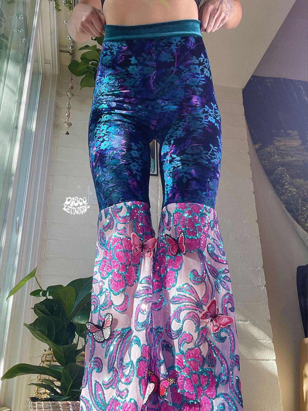 Disco Lemonade ONE OF A KIND Lux X Disco: Aquarius Bell Bottoms | Size Small 4 Disco Lemonade ONE OF A KIND Lux X Disco: Aquarius Bell Bottoms | Size Small