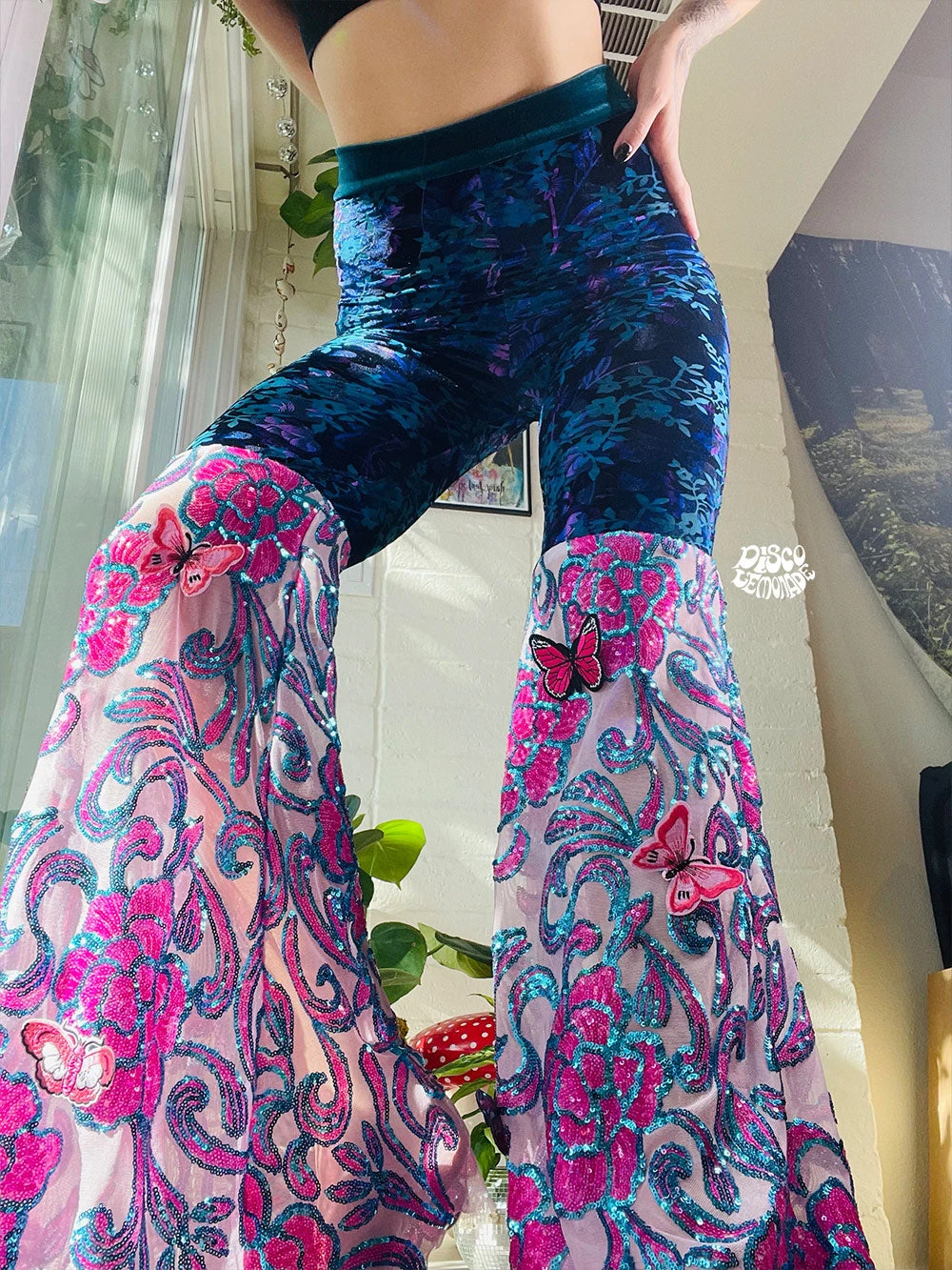 Disco Lemonade ONE OF A KIND Lux X Disco: Aquarius Bell Bottoms | Size Small 3 Disco Lemonade ONE OF A KIND Lux X Disco: Aquarius Bell Bottoms | Size Small