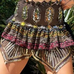 Disco Lemonade Ganja High Waisted Skirt - Size Large DISCO SETS