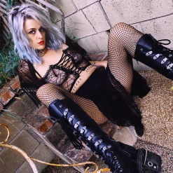 Disco Lemonade Black Widow Tie Up Top