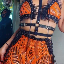 Disco Lemonade Spooky Dub Lace Up Top